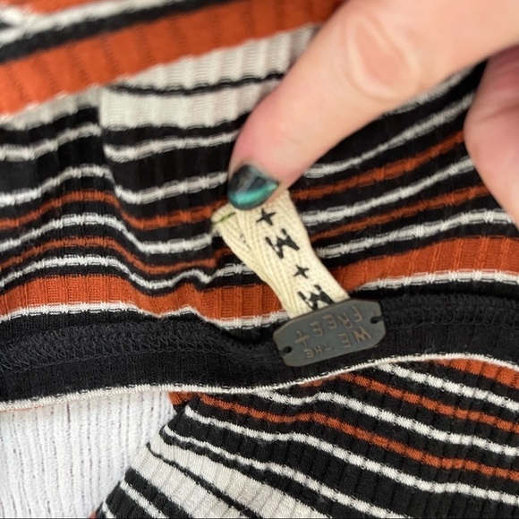 Free People Striped Ribbed Cold Shoulder Top - Picture 13 of 13